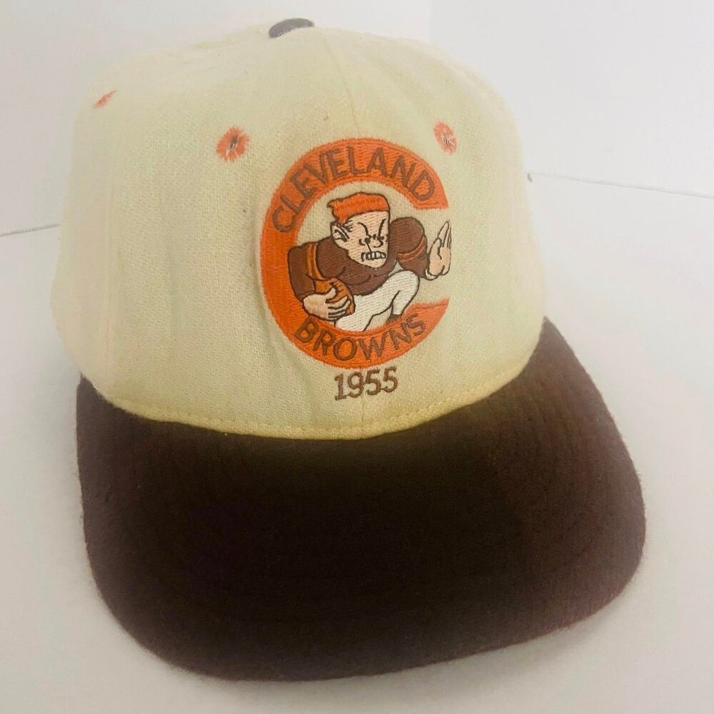 CLEVELAND browns NFL~ Hat ~throwbacks 1955 logo Vintage Roman~ USA